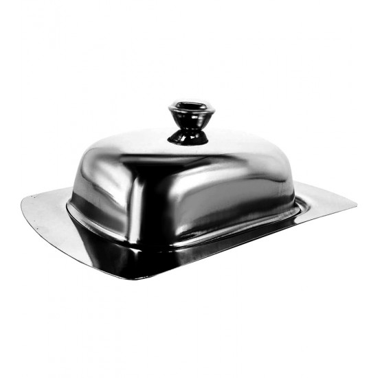 Manteigueira 18,5 Cm Inox Com Tampa	